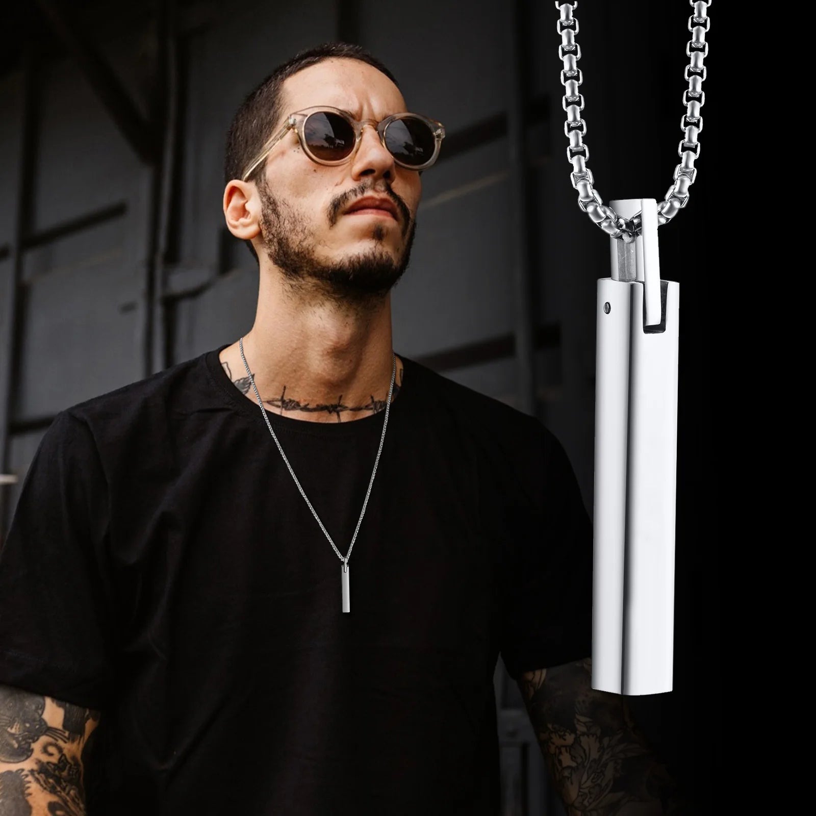 Men's 3D Geometric Rectangle Luxury Elegant Necklace