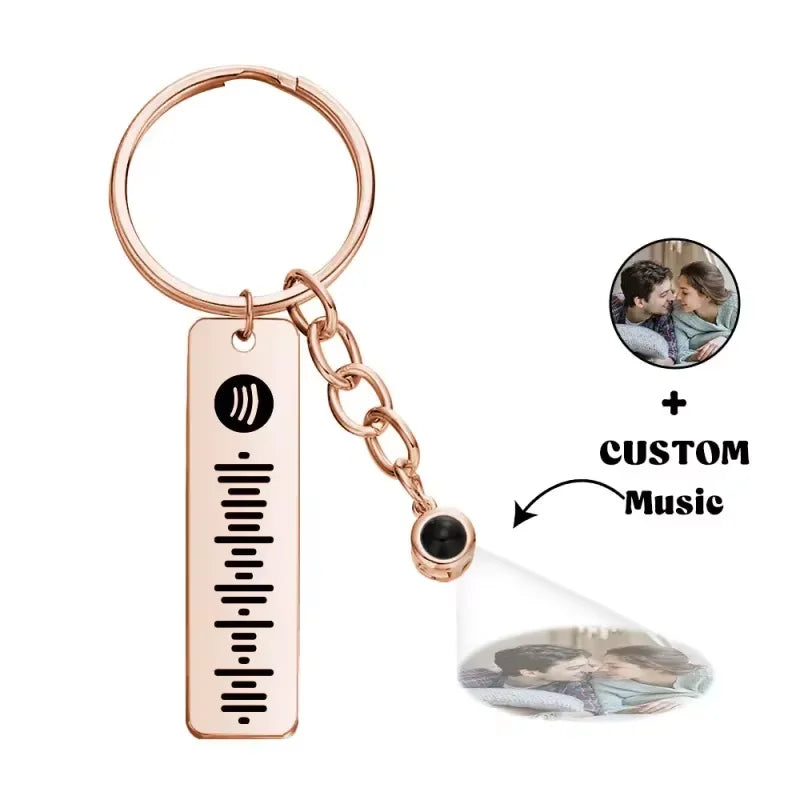Spotify Music Code Keychain With Custom Photo