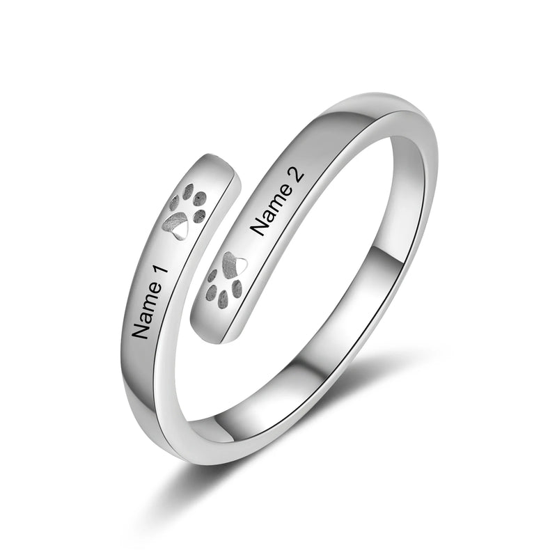 Personalized Ring Two Names Of Your Pets