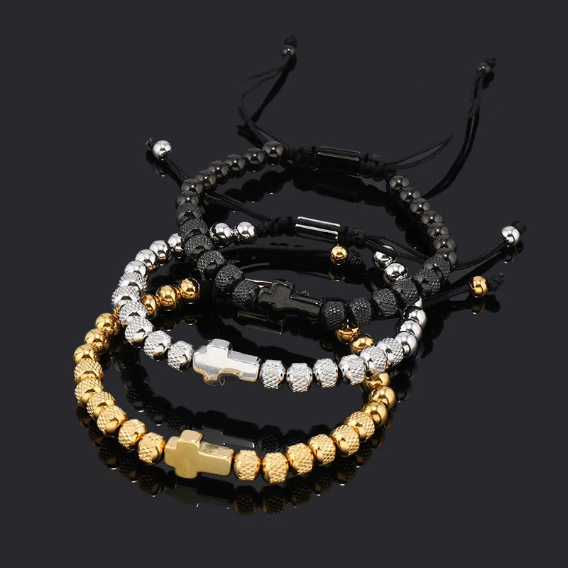 Adjustable Men's Luxury Modern Cross Bracelet