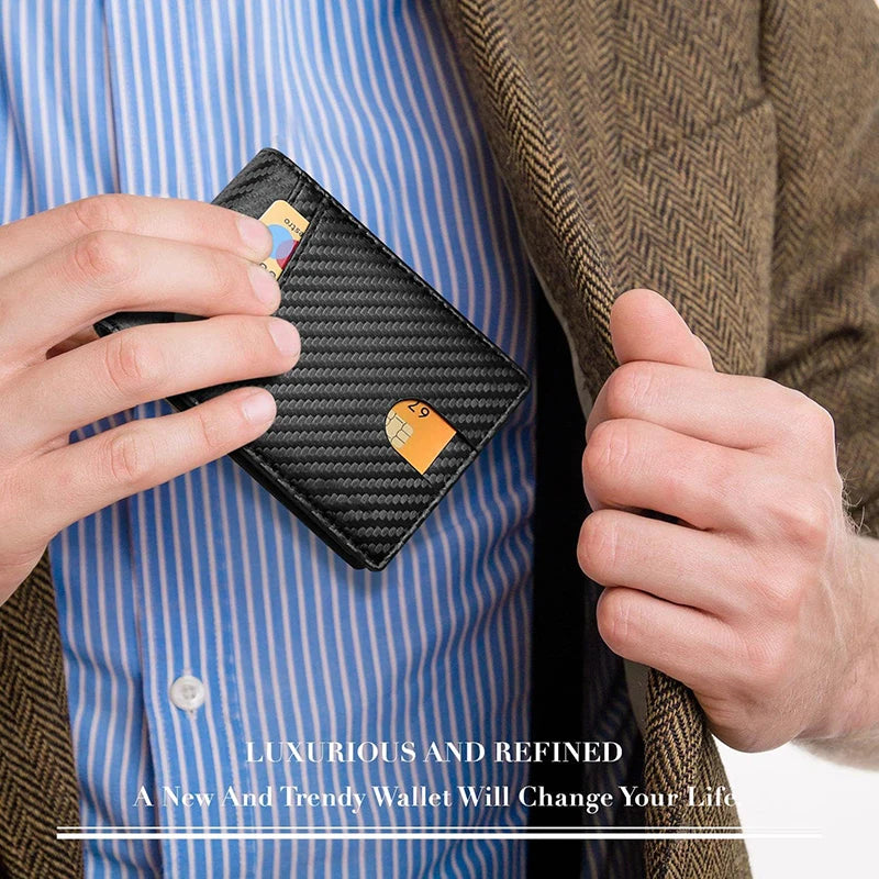 Men's Ultra Thin Leather Wallet With 11 Card Slots and RFID Blocking