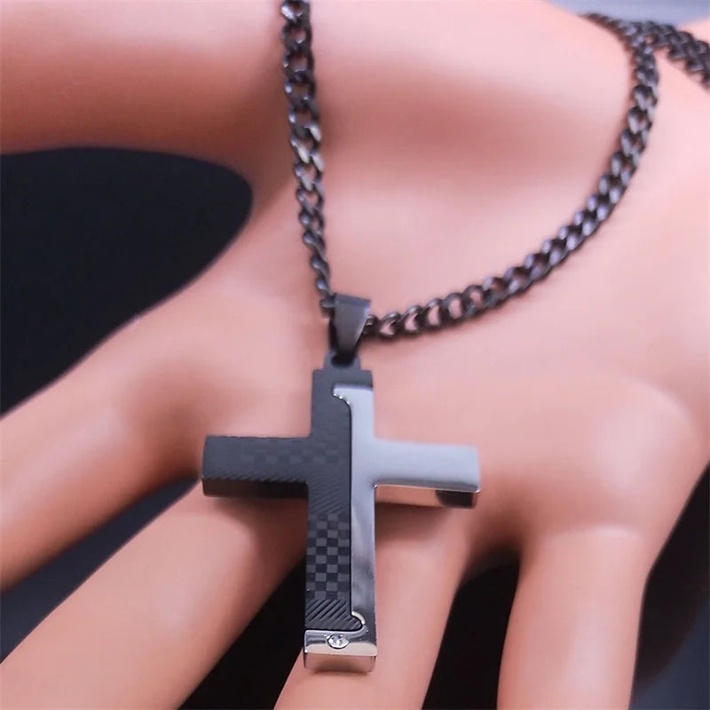 Men's Cross Necklace Crucifix Goth Style