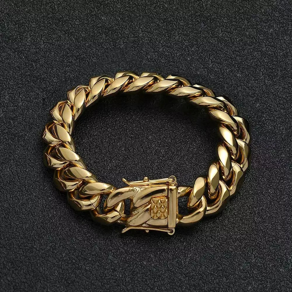 Miami Gold Curb Cuban Bracelet
