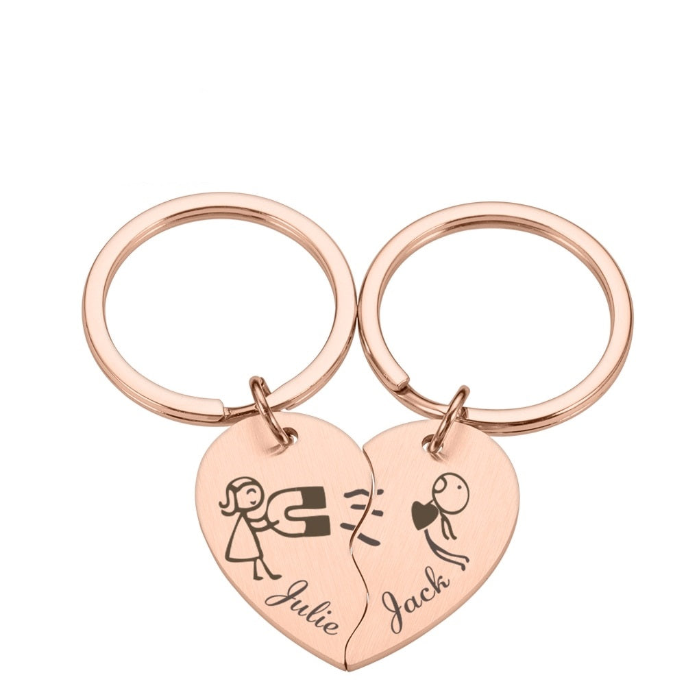 Chaveiro Coração Nome Do Casal Personalizado - HAS SHOP