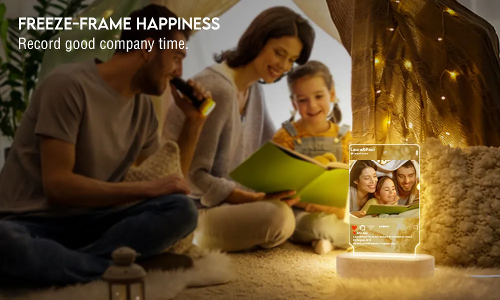 Personalized Photo Plaque Text Likes Region And Names With Lighting