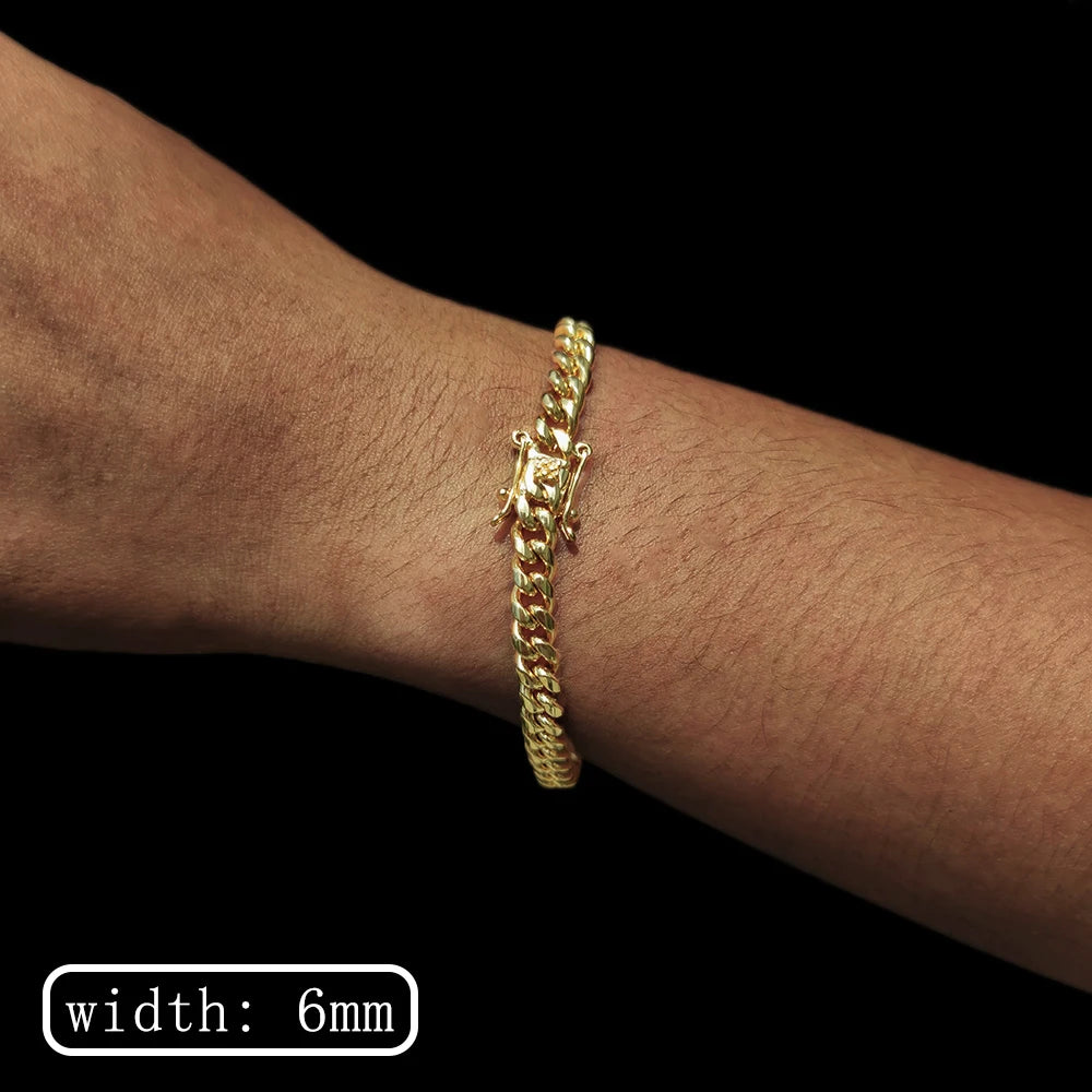 Miami Gold Curb Cuban Bracelet
