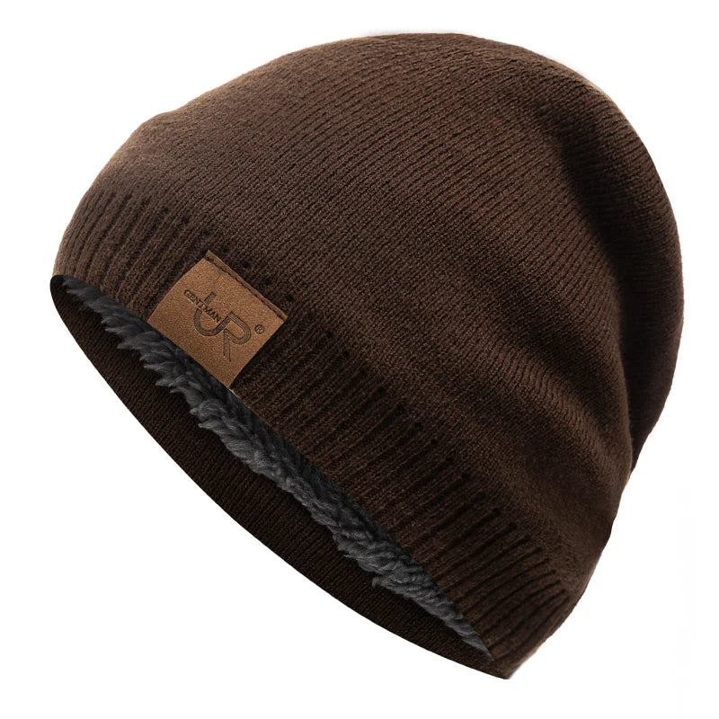 Unisex URGENTMAN Labal Winter Solid Color Knitted Beanie Wool