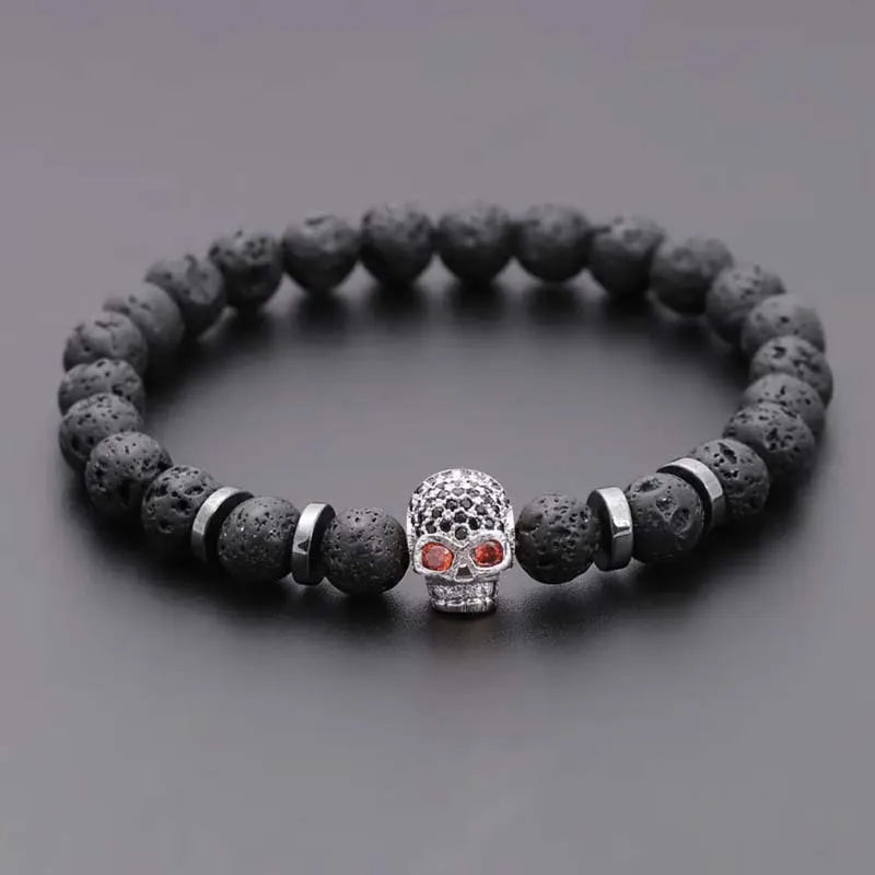 Men's Classic Retro Skull Ball Bracelet