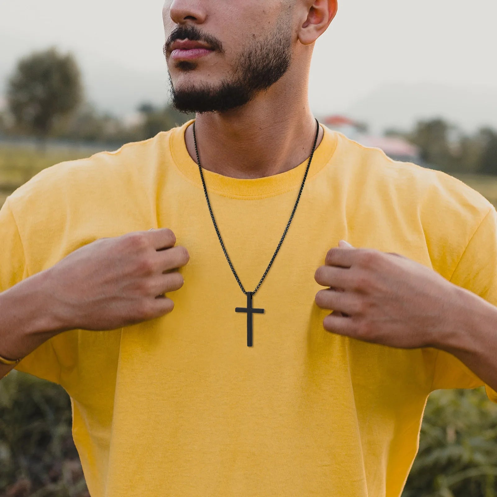 Sophisticated Cross Necklace Model Design for Men