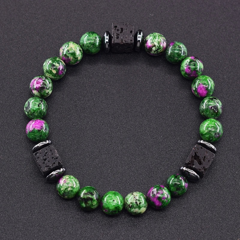 Men's Matte Volcanic Black Block Retro Bracelet