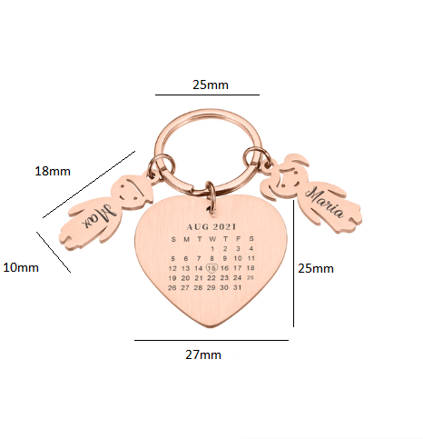 Special Date Calendar Keychain Customized With Figure