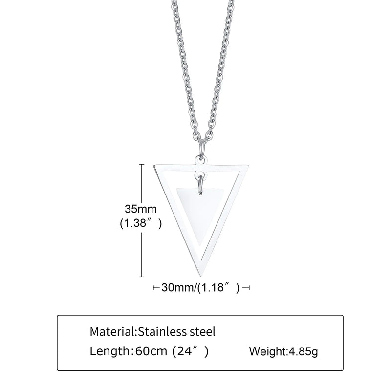 Elegant Geometric Triangle Male Necklace