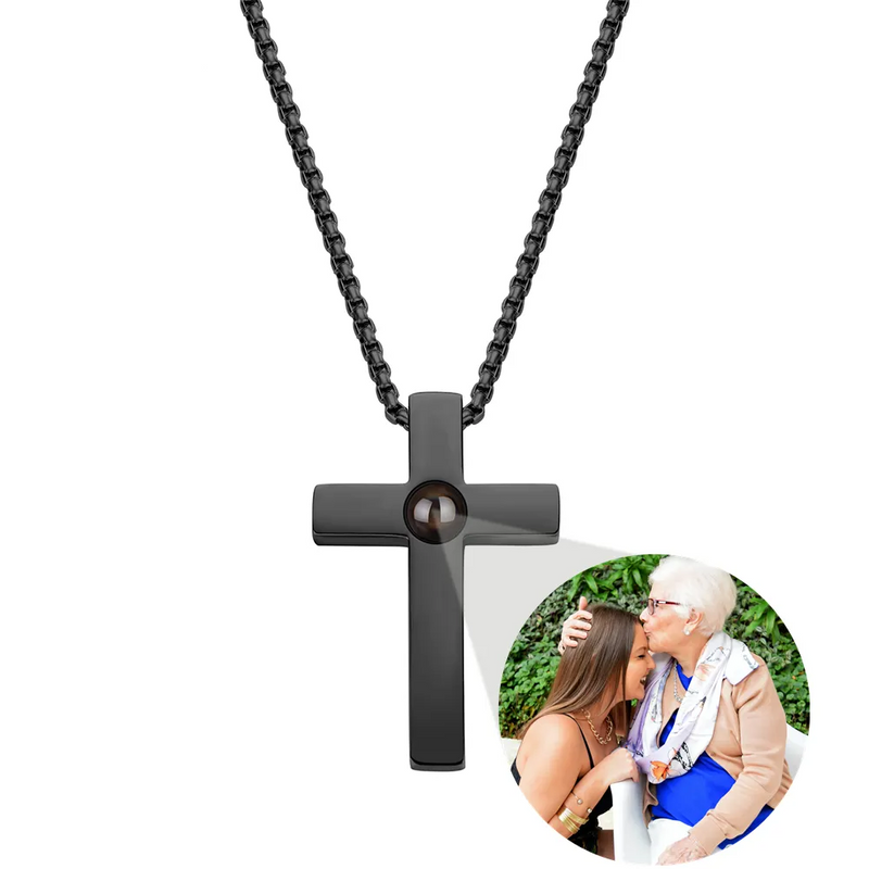 Customized 3D Infinity Cross Photo Necklace