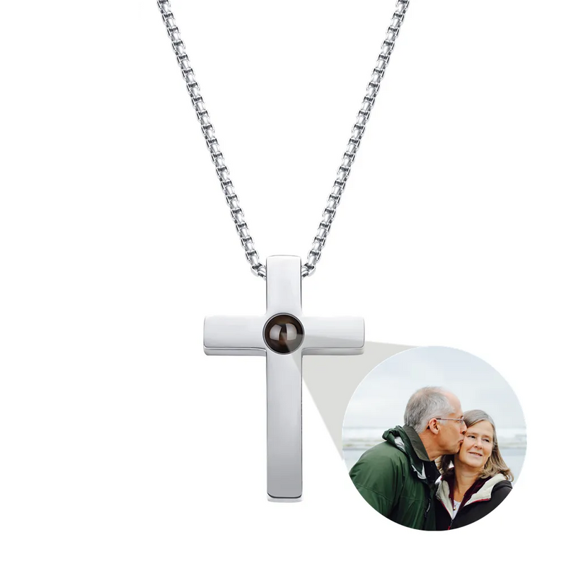 Customized 3D Infinity Cross Photo Necklace