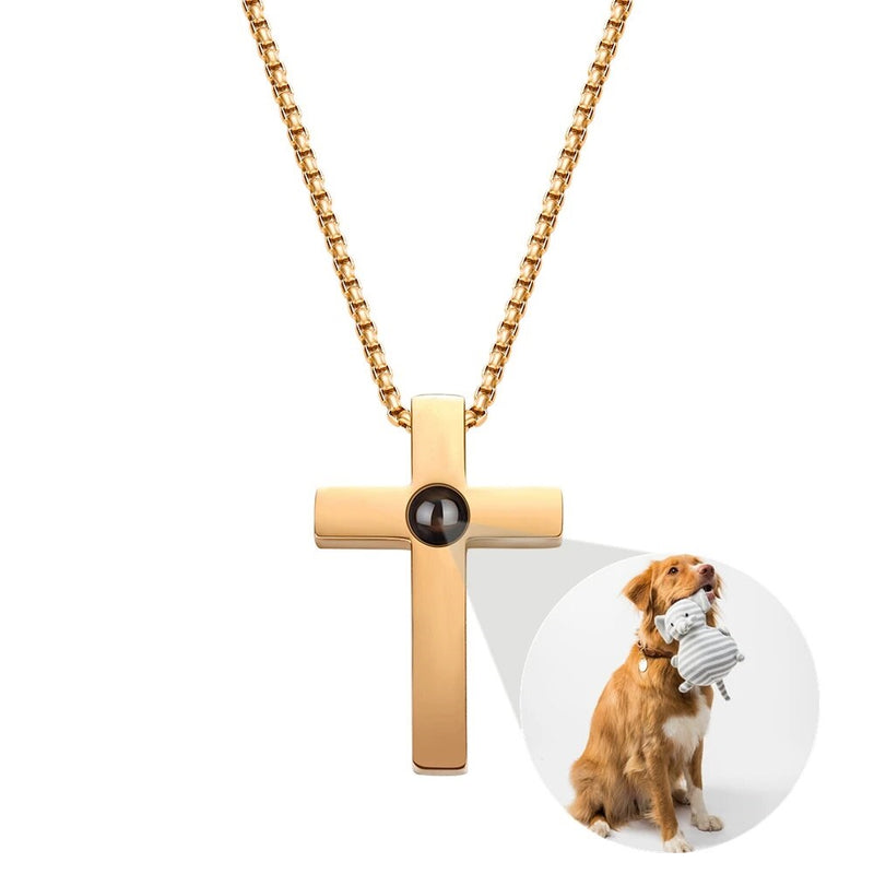 Customized 3D Infinity Cross Photo Necklace