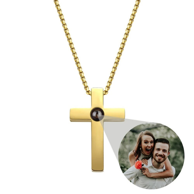 Customized 3D Infinity Cross Photo Necklace