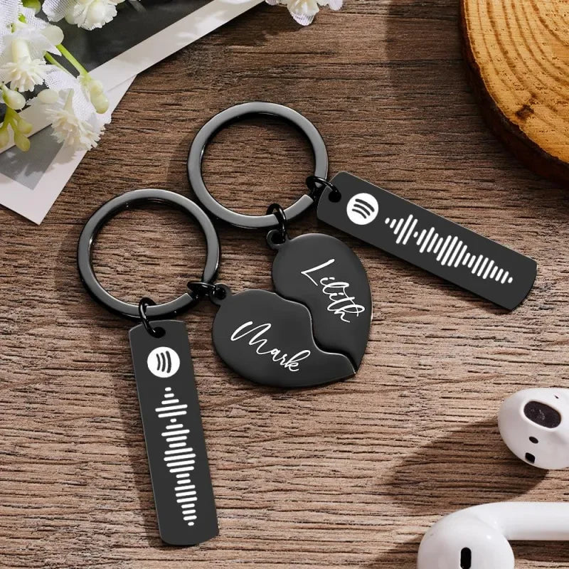 Spotify Music Code Keychain With Personalized Name