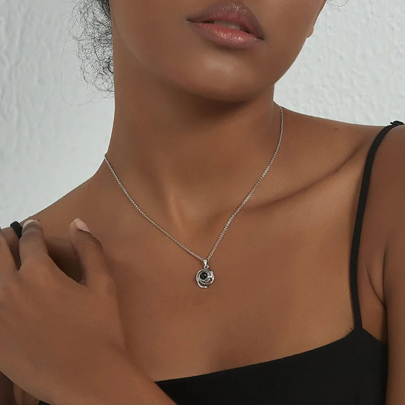 Customized Infinity Circle Photo Necklace