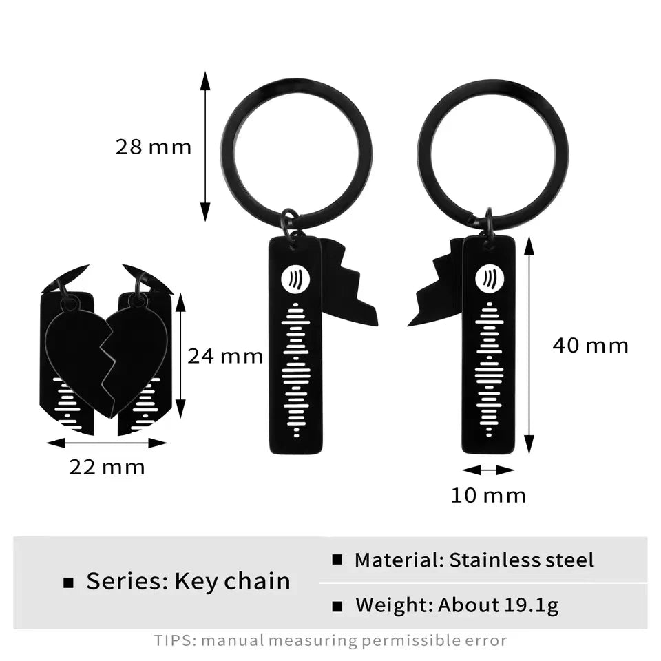 Spotify Music Code Keychain With Personalized Name