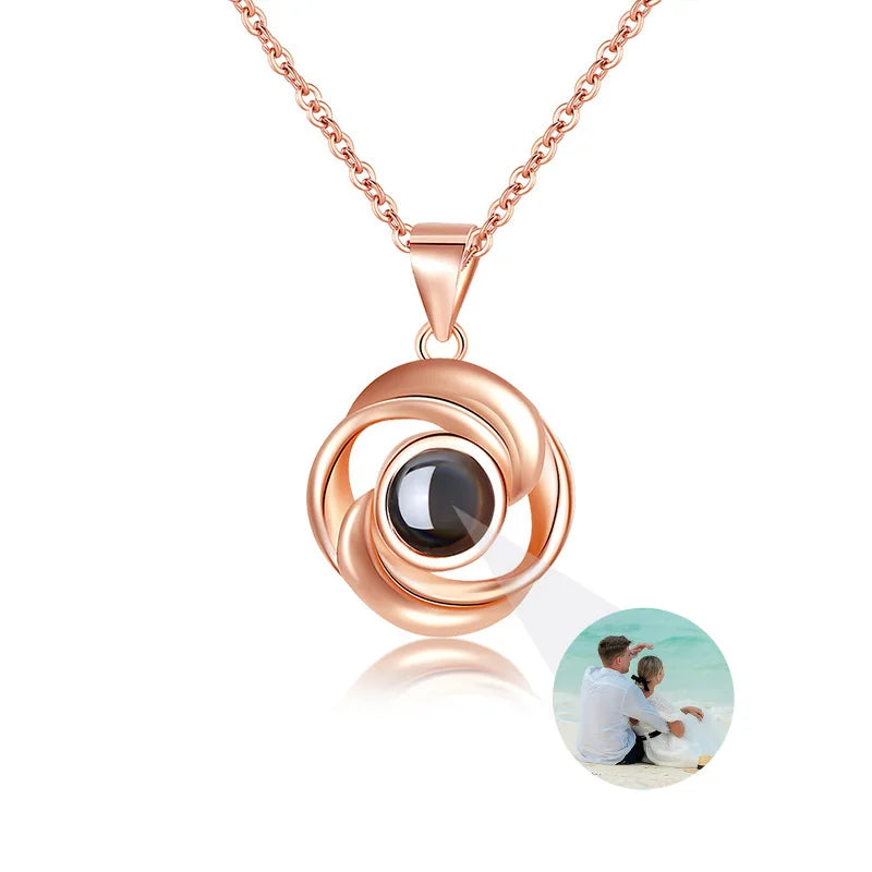 Customized Infinity Circle Photo Necklace