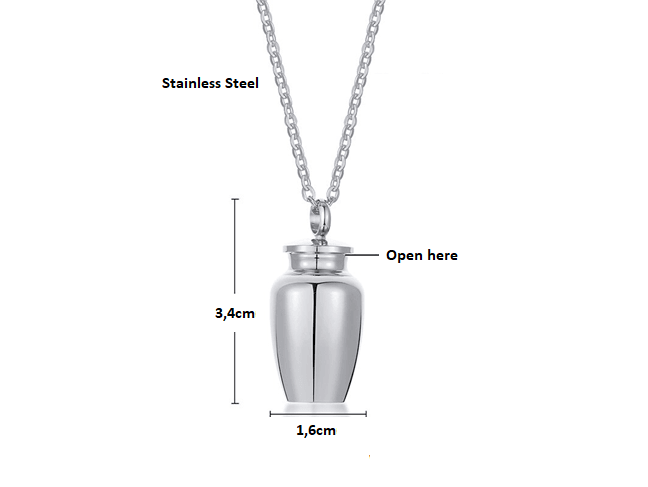 Necklace Pendant Urn For Pet Ashes Memorial Pot