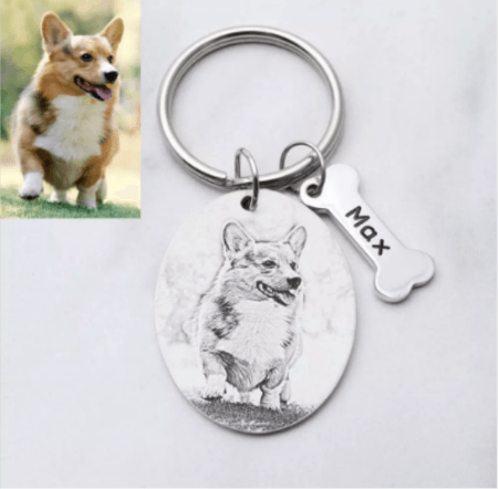 Chaveiro Com A Foto Do Seu Pet Personalizado Oval Lembrança - HAS SHOP