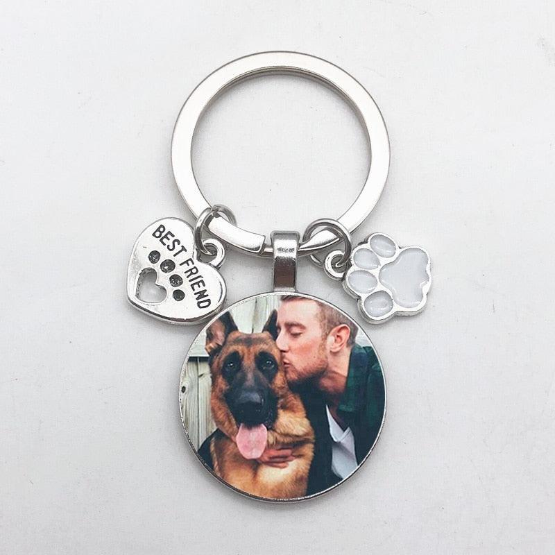 Chaveiro Foto Do Pet Personalizado Redondo Com Patinha E Coração - HAS SHOP