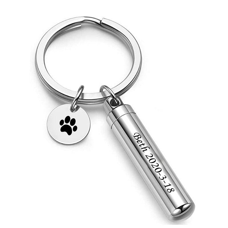 Chaveiro Urna Para Cinzas Pet Personalizado Cilindro ou Ossinho - HAS SHOP