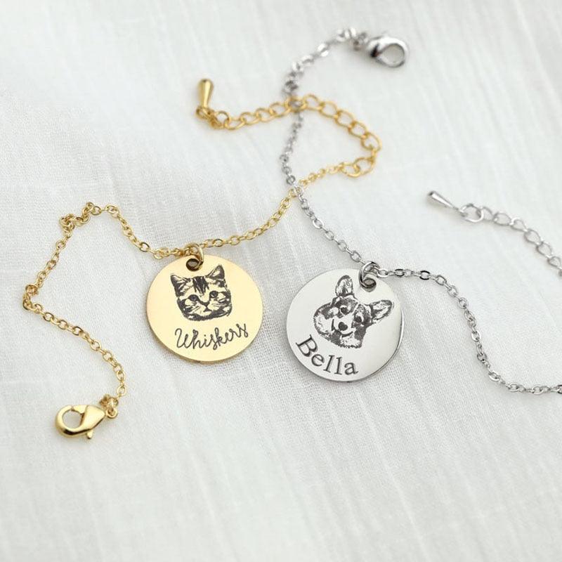 Pulseira Com A Foto Do Seu Pet Personalizado Redonda De Lembrança - HAS SHOP