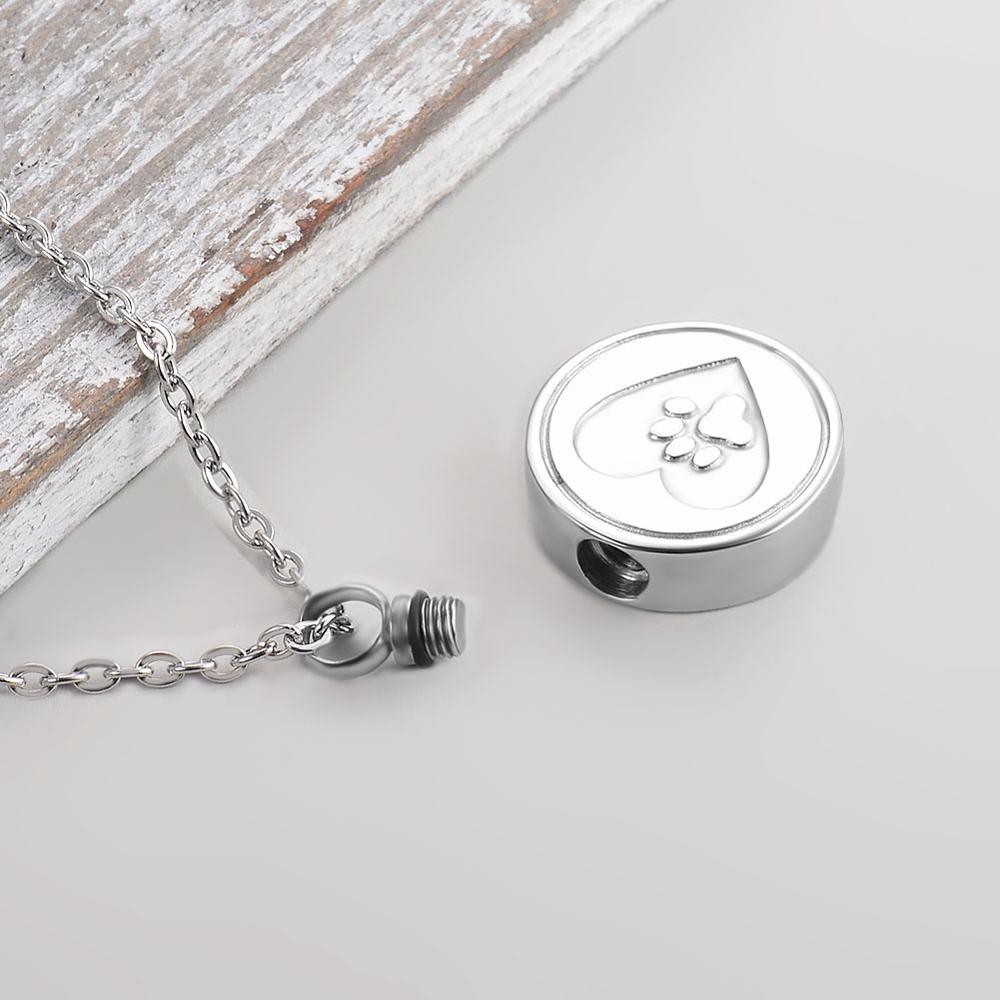 Colar Pingente Urna Para Cinzas Nome Pet Personalizado Redondo 3D - HAS SHOP