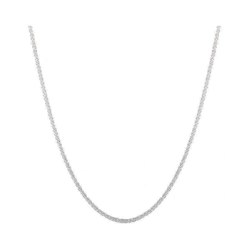2021 Popular Silver Colour Sparkling Clavicle Chain Choker Necklace Collar For Women Fine Jewelry Wedding Party Birthday Gift - HAS SHOP