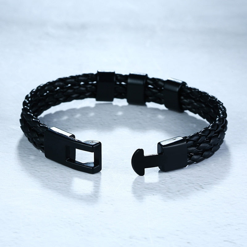 Pulseira De Couro Masculino Com Nomes Personalizados - HAS SHOP