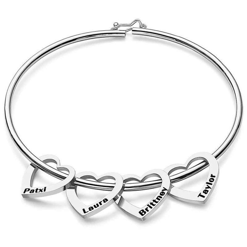 Pulseira de Coração Feminina Personalizadas Com Nomes - HAS SHOP