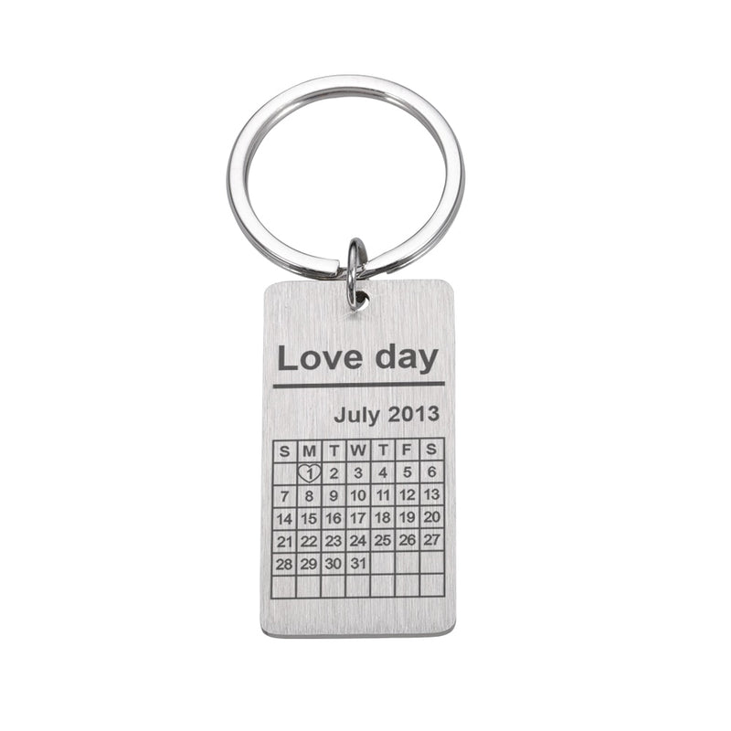 Chaveiro Calendário Data Namoro Personalizado Love Day Retângulo - HAS SHOP