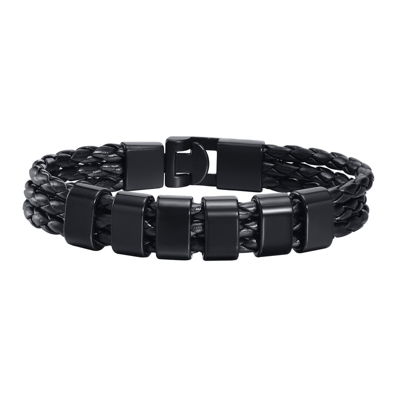 Pulseira De Couro Masculino Com Nomes Personalizados - HAS SHOP