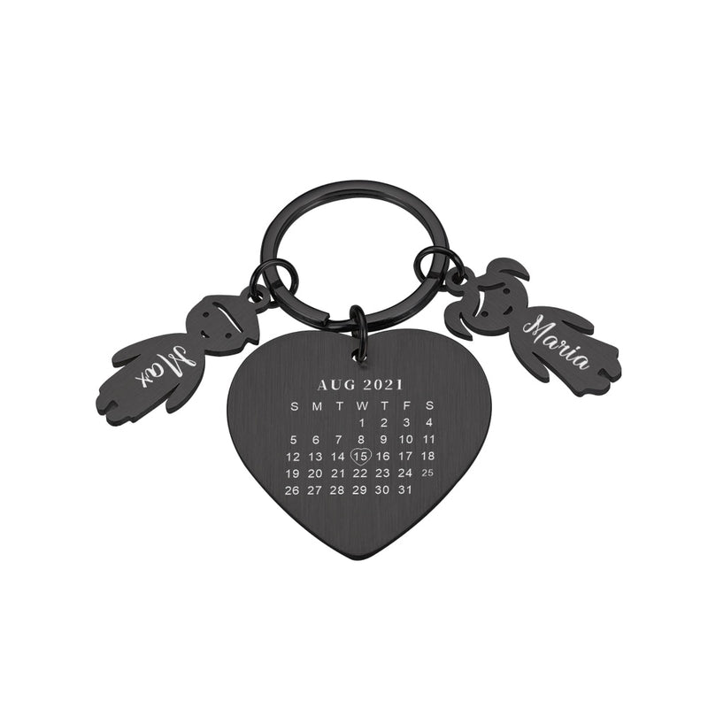 Chaveiro Calendário Data Namoro Casamento Personalizado Boneco - HAS SHOP