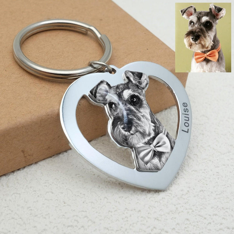 Chaveiro Com A Foto Do Seu Pet Personalizado Coração Lembrança - HAS SHOP