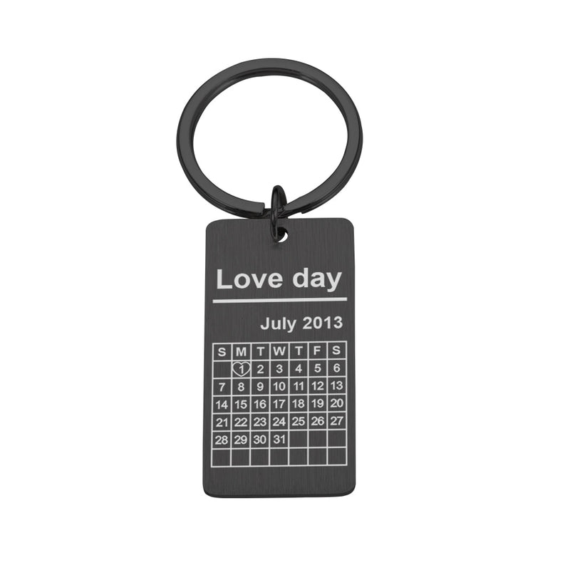 Chaveiro Calendário Data Namoro Personalizado Love Day Retângulo - HAS SHOP