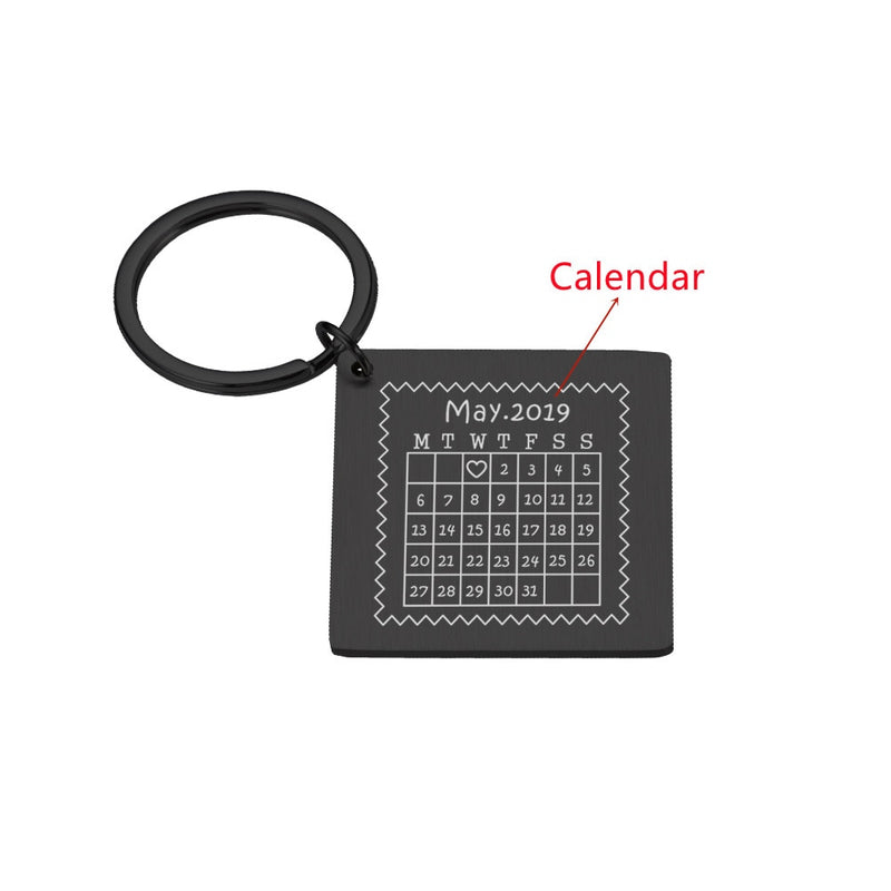 Chaveiro Calendário Com A Data De Namoro Personalizado Quadrado - HAS SHOP