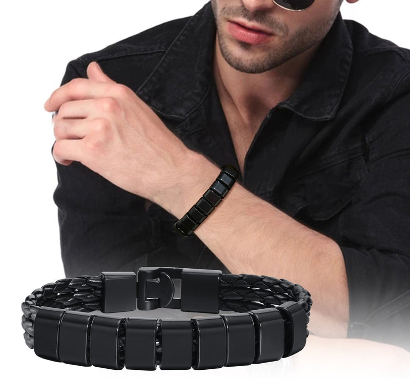 Pulseira De Couro Masculino Com Nomes Personalizados - HAS SHOP