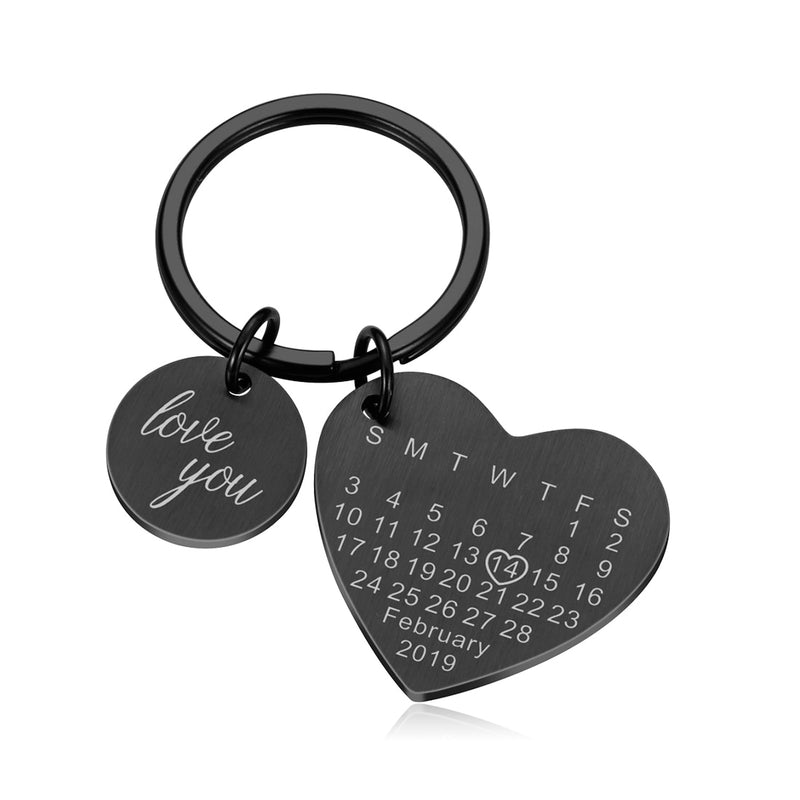 Chaveiro Calendário Data Namoro Personalizado Love You Coração - HAS SHOP