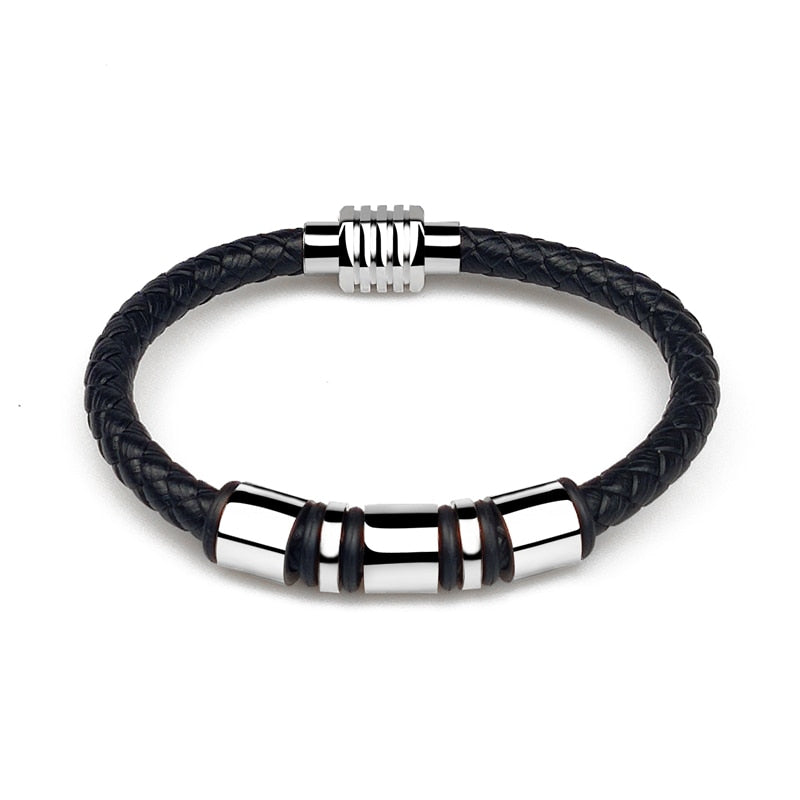 Pulseira De Couro Masculina Com Até 3 Nomes Personalizados - HAS SHOP