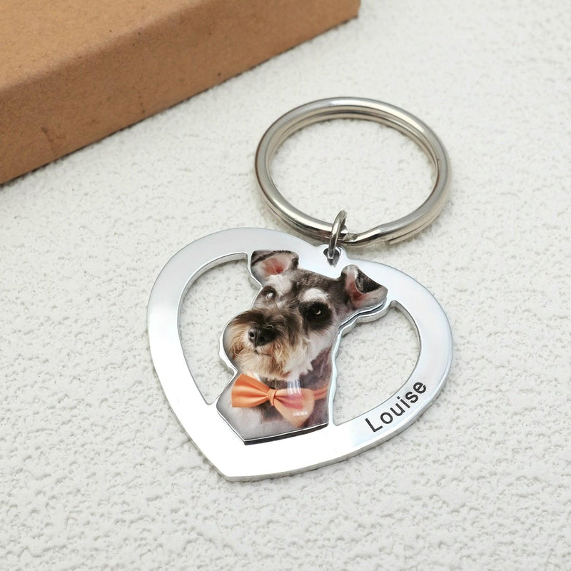 Chaveiro Com A Foto Do Seu Pet Personalizado Coração Lembrança - HAS SHOP