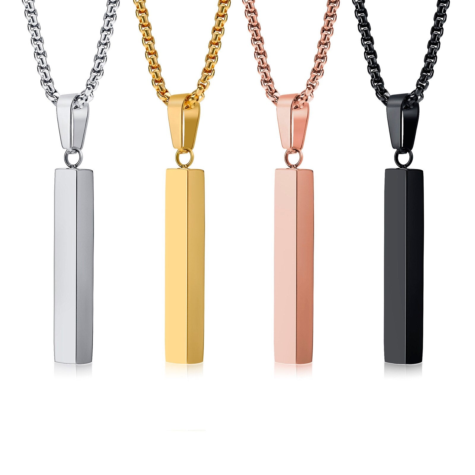 Colar Nome De Quem Você Ama Personalizado Retângulo 3D Feminino - HAS SHOP