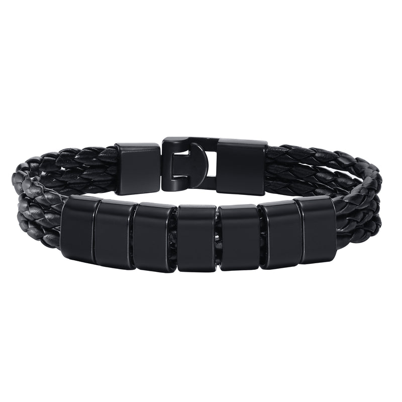 Pulseira De Couro Masculino Com Nomes Personalizados - HAS SHOP