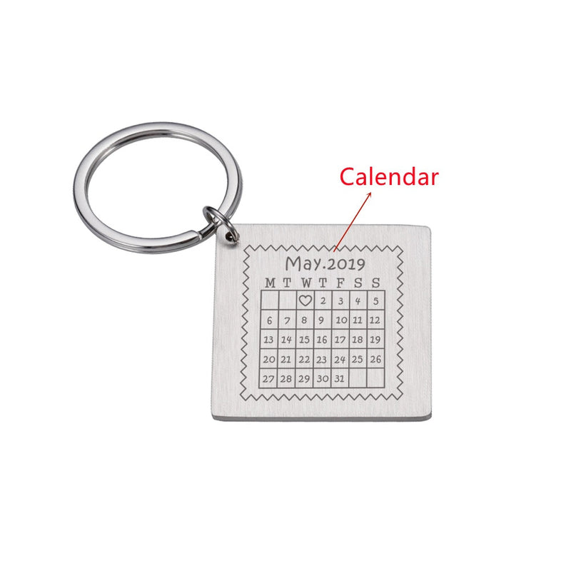 Chaveiro Calendário Com A Data De Namoro Personalizado Quadrado - HAS SHOP