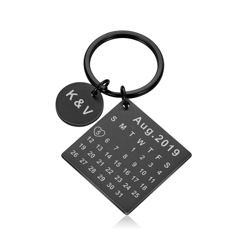 Chaveiro Calendário Data Namoro Casado Personalizado Inicial Nome - HAS SHOP