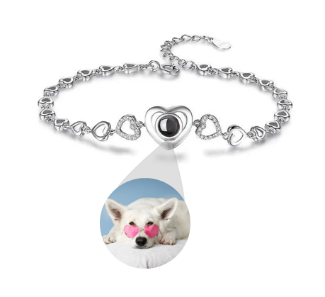 Pulseira Com A Foto Do Seu Pet Personalizado Coração De Lembrança - HAS SHOP