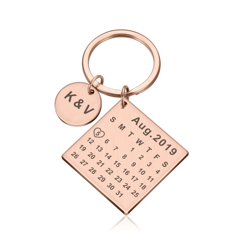 Chaveiro Calendário Data Namoro Casado Personalizado Inicial Nome - HAS SHOP