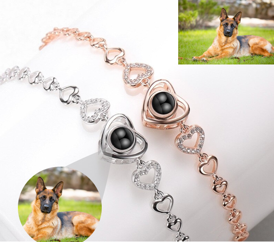 Pulseira Com A Foto Do Seu Pet Personalizado Coração De Lembrança - HAS SHOP